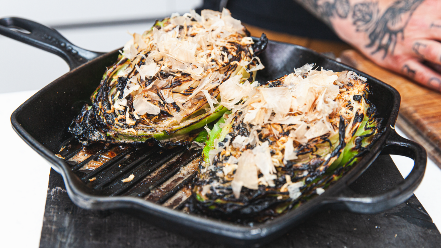 Charred Cabbage with Shrimp Butter