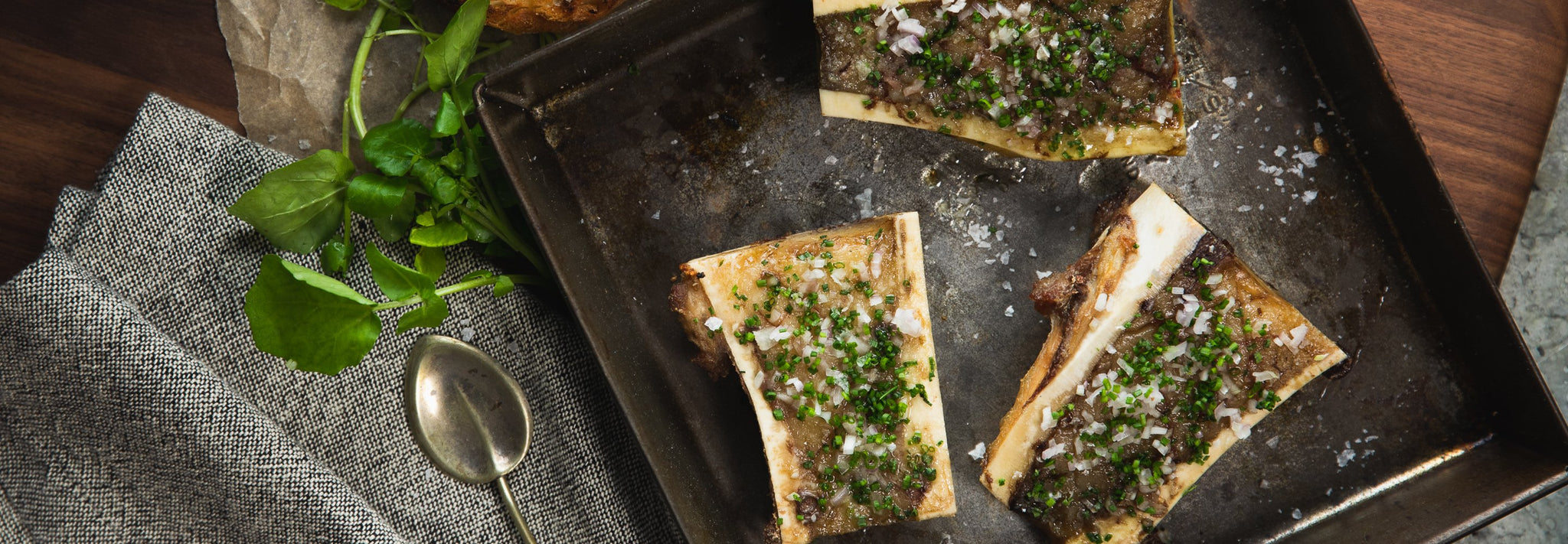 Roasted Bone Marrow with Chives & Shallots