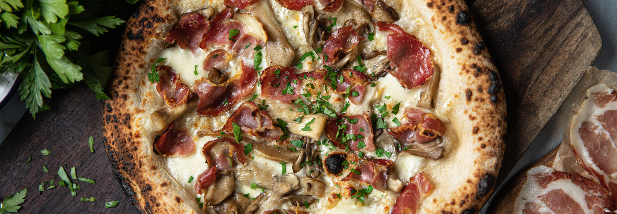 Coppa Ham & Wild Mushroom Neapolitan Pizza