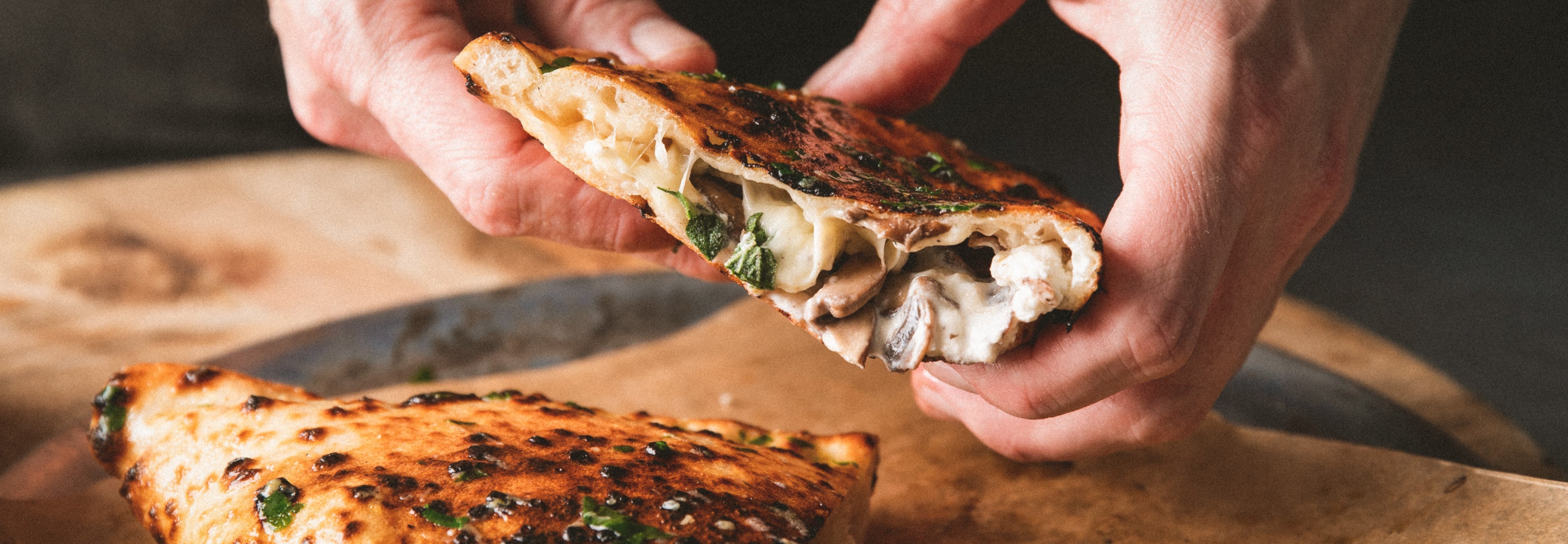 Mushroom and ricotta calzone recipe