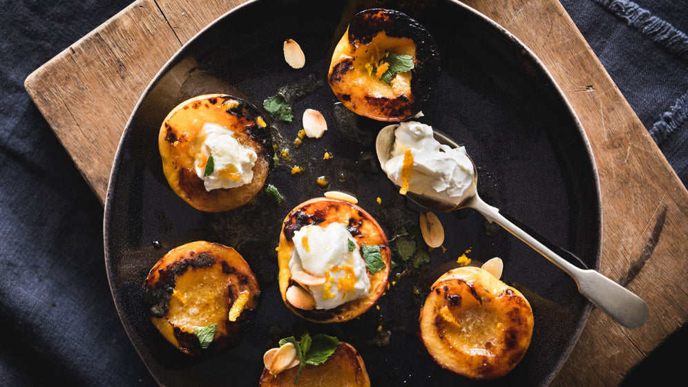 Maple Glazed Peaches, Mascarpone & Toasted Almonds Recipe - Roccbox