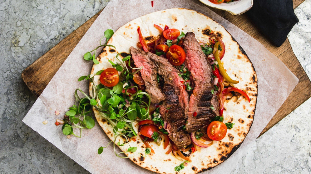 Skirt Steak Fajitas with Cherry Tomato Salsa