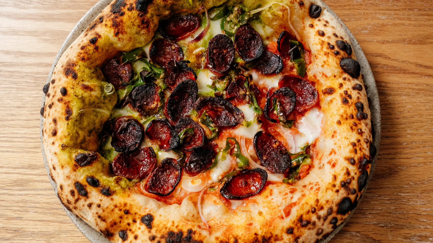 Cider Glazed Chorizo Pizza