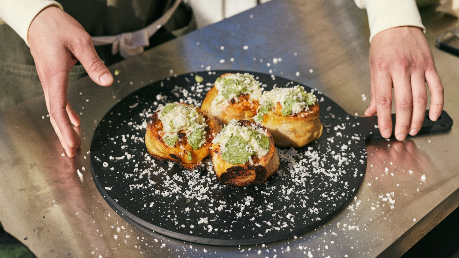 Pizza Pinwheels on Gozney Pizza Server Board recipe poster image
